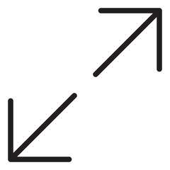 Expand Screen Icon. Black and White Outline Icon