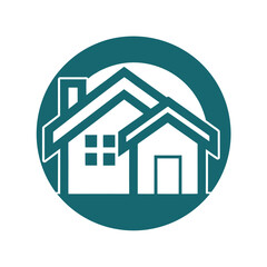 Modern Home Icon for Construction Branding.