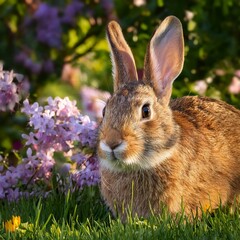 Generated image rabbit in the garden 77392.jpg, Firefly rabbit in the garden