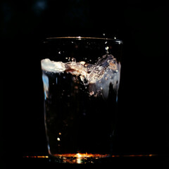glass of water with ice
