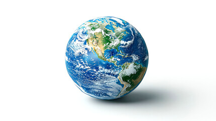 Earth globe, isolated on white.