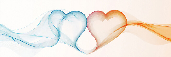Abstract Line Art of Intertwined Hearts Symbolizing Love and Unity in Minimalist Design