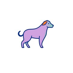 Fototapeta premium Cute Purple Dog Illustration 