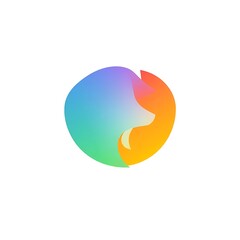 Rainbow Fox Logo: Abstract Colorful Gradient Design 
