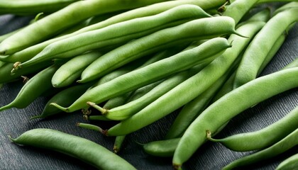 Background of fresh organic raw green string beans