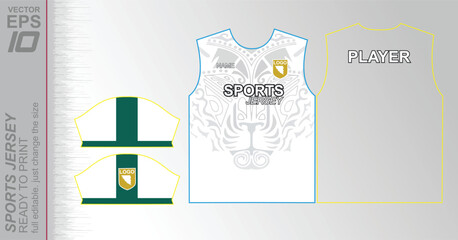 Modern ready-to-print jersey design with dynamic lines and vibrant colors. Perfect for football, basketball, cycling, or sportswear. High-quality, customizable vector file for instant printing.