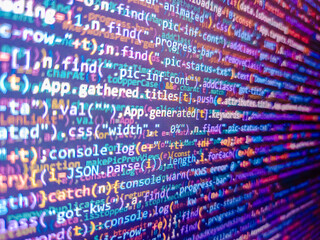 Backend programming, software development concept. Software development abstract background....