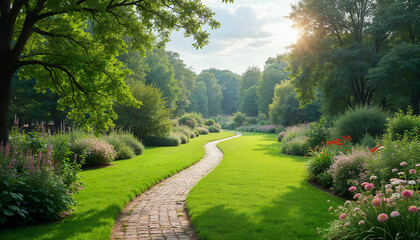 path in the park Generative AI	
