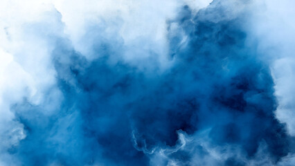 Dark blue abstract watercolor background showcasing smoke and clouds. High-resolution and incredibly detailed, ideal for digital art or photography projects.