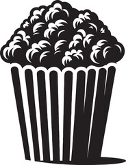Popcorn bucket silhouette vector illustration isolated on a white background