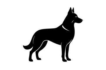 German Shepherd Silhouette Vector Illustration of a Strong and Upright Dog