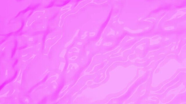 Pink liquid flow. Pink surface disturbed by animated noise and waves. Seamless animation of pink surface