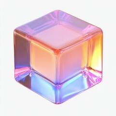 Vibrant Translucent Cube: A Mesmerizing Geometric Gem