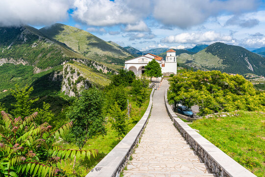 Basilica of San Biagio in Maratea, beautiful village overlooking the sea, in the Province of Potenza, Basilicata, Italy.
