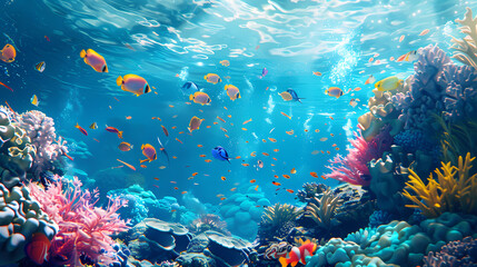 Fototapeta premium Vibrant Coral Reef Underwater Paradise 