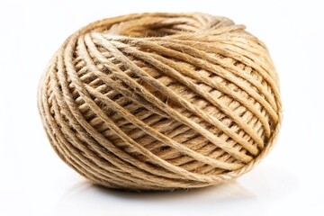 Obraz premium Long Exposure Jute Twine Photography - Isolated White Background, Natural Fiber Texture, Rustic Rope, String, Cord, Craft Supply