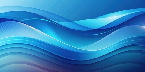 Fototapeta premium Abstract Blue Wave Design Serene Curves and Subtle Light Effects