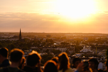 Sonnenuntergang auf dem Dach des Hamburger Bunker