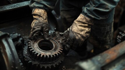 mechanic repairing industrial machinery