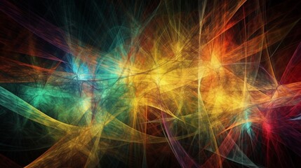 Abstract rainbow colored light waves on black background, banner, wallpaper, phone background
