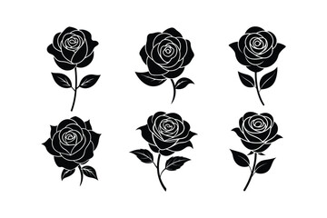 rose flower silhouette vector illustration