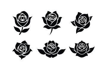 rose flower silhouette vector illustration