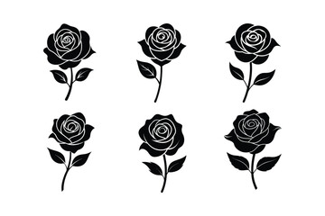 rose flower silhouette vector illustration