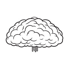 Brain coloring page vector illustration line art design