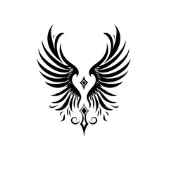 Fototapeta premium Black tribal wings design.