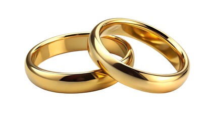 wedding rings on white
