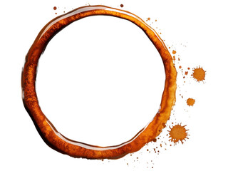 Obraz premium Abstract Coffee Stain Circle with Droplets and Spatter, Perfect for Modern Art Designs
