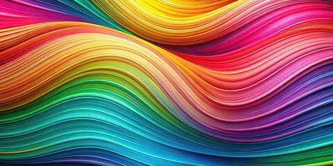 Obraz premium Abstract Colorful Swirling Lines, Vibrant Rainbow Hues and Smooth Curves