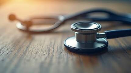 Stethoscope on a wooden surface