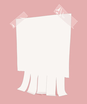 Minimalist Illustration of Blank Paper Hanging on a Pink Wall, Take What You Need Sign
