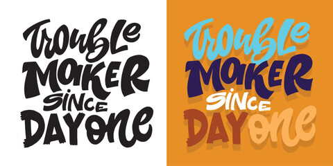 Trendy hand drawn doodle lettering postcard. 100% vector image.