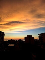 sunset over the city