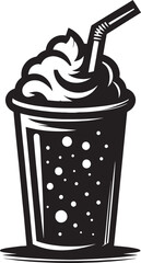 Cold drink glass silhouette vector illustration isolated on a white background