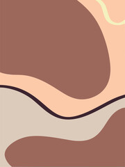 Minimalistic trend abstract design with various natural shapes in pastel neutral colors.creative vector texture with colorful abstract swirls and lines