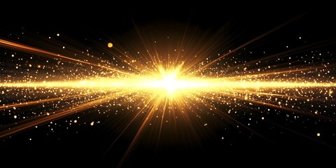 Golden Light Burst with Glowing Particles, Abstract, Background, Design, Rays ,golden light, sparkle, Generative Ai