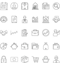 Business Management Icons Finance, Marketing, and Sales Growth