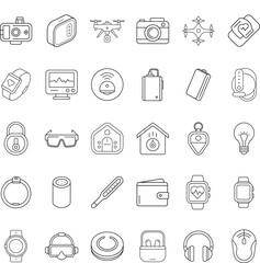 Smart Technology Icons Gadgets, Wearables, and Home Automation