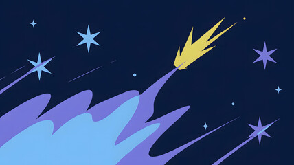 Naklejka premium An abstract illustration of a night sky with stars and a flare.
