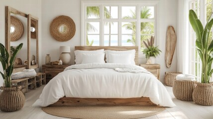 Fototapeta premium coastal bedroom decor inspiration