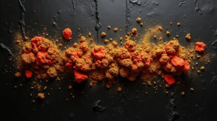 Close-up of Gold Powder with Red Highlights