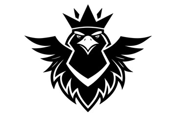 Obraz premium Eagle Mascot Logo with Crown art vector on white background 