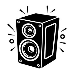 sound speaker silhouette vector illustration