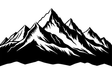 himalayan mountains vector   with white background 