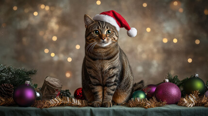 Obraz premium Realistic Photograph of a Striking Tabby Cat