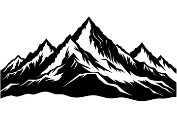 himalayan mountains vector   with white background 