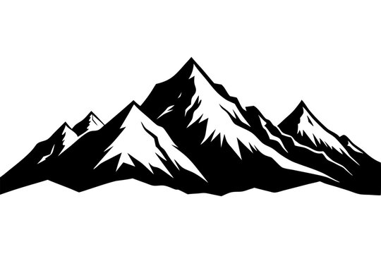 himalayan mountains vector   with white background 